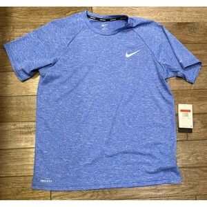 New Nike Swim T Shirt Men's Size Large Blue UV Protection